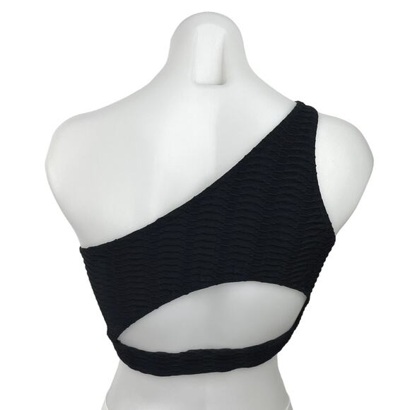 Booty by Brabants Women's Black Sleeveless Lounge One Shoulder Crop Top Size S - Picture 2 of 4